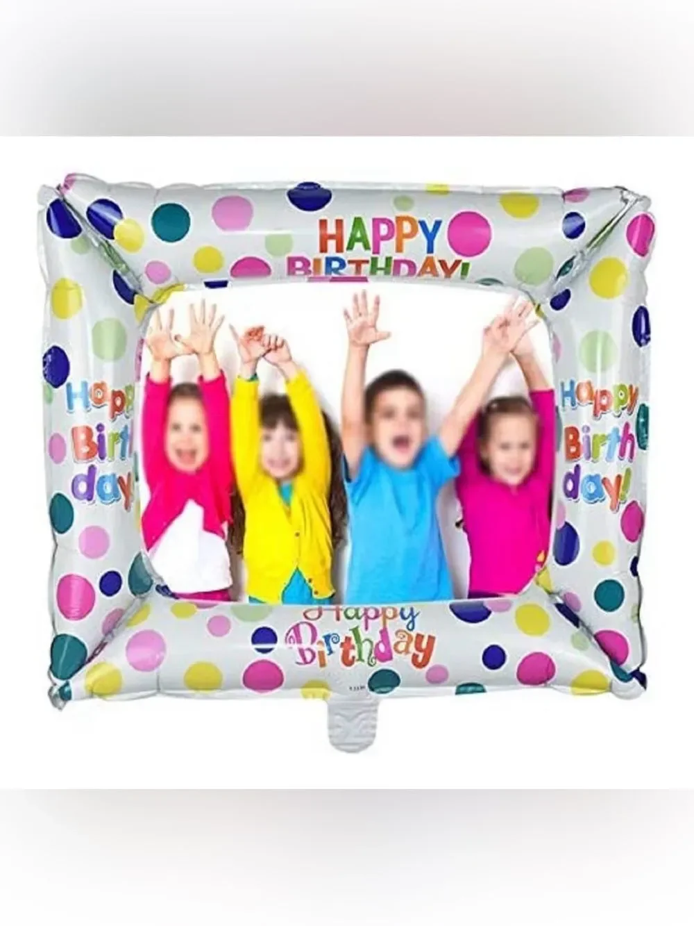 Happy Birthday Inflatable Balloon Selfie Photo Frame - Multicolor Party Prop New